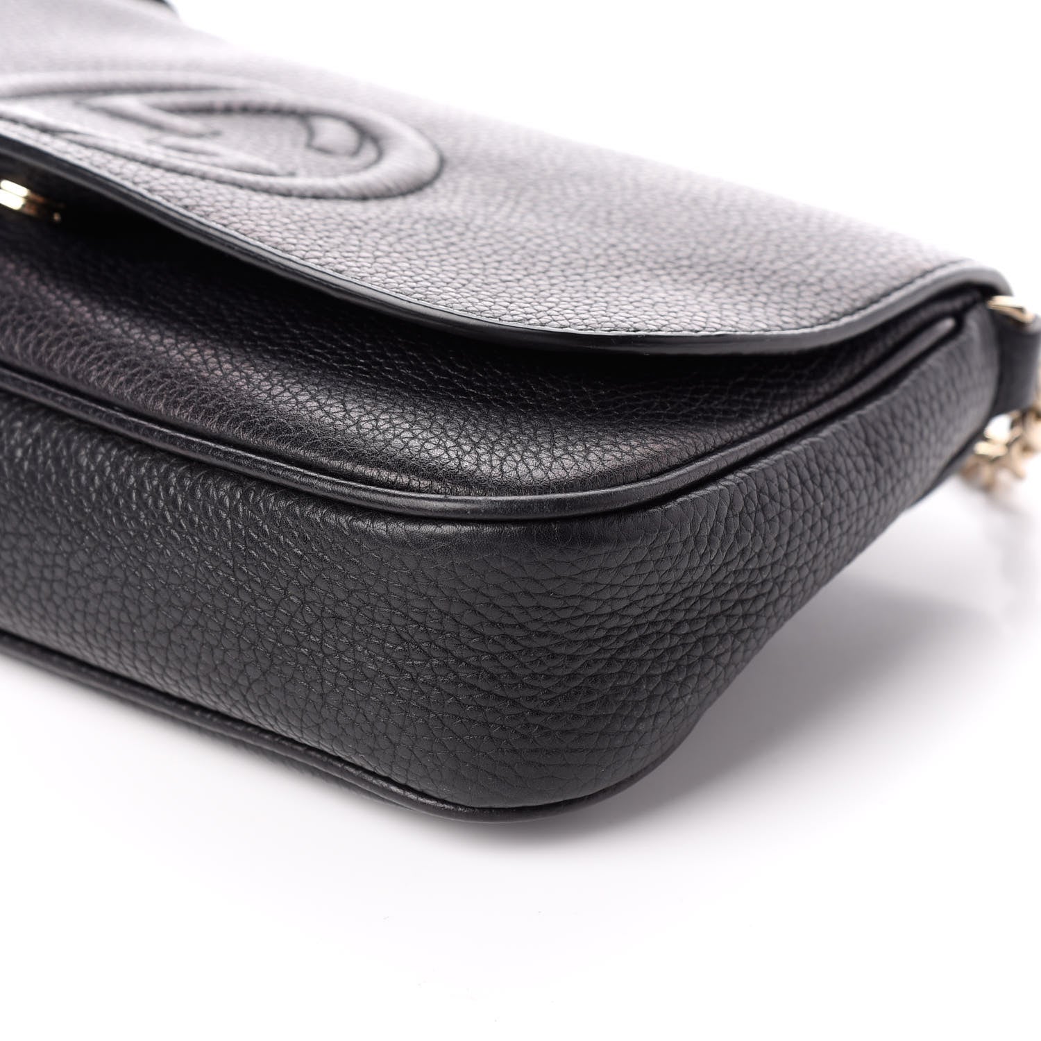 Gucci Pebbled Calfskin Medium Soho Flap Crossbody Black 9 of 9
