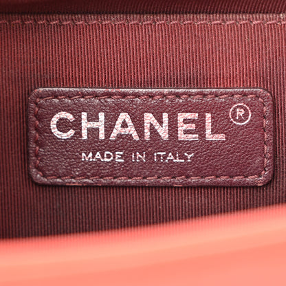 Chanel Wrinkled Lambskin Chevron Quilted Medium Boy Flap Orange 6 of 14