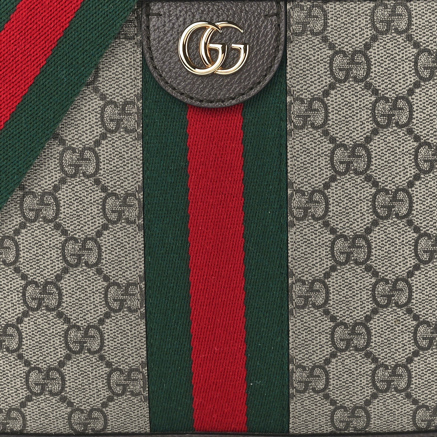 Gucci GG Supreme Monogram Web Small Ophidia Top Handle Shoulder Bag Brown 9 of 13