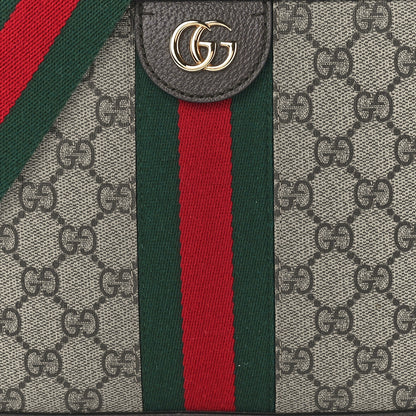 Gucci GG Supreme Monogram Web Small Ophidia Top Handle Shoulder Bag Brown 9 of 13