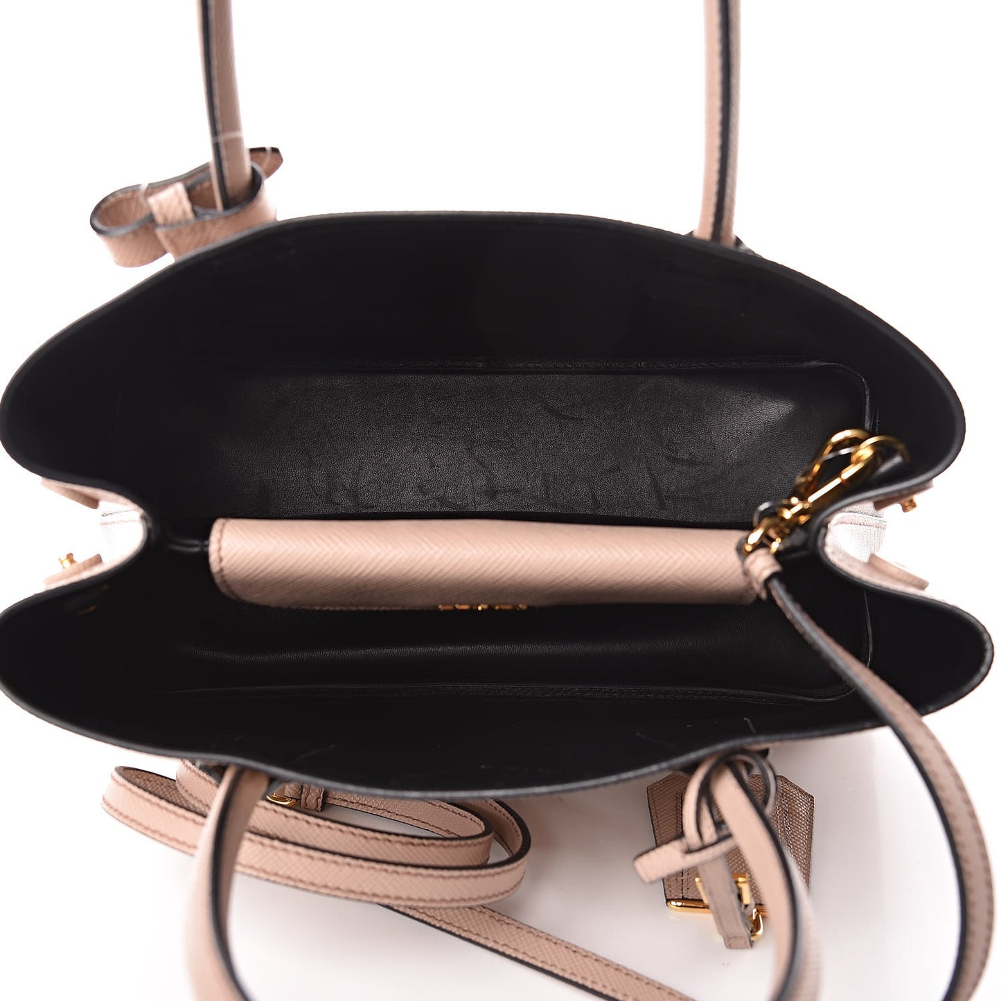 Saffiano Cuir Small Double Bag Cammeo Black