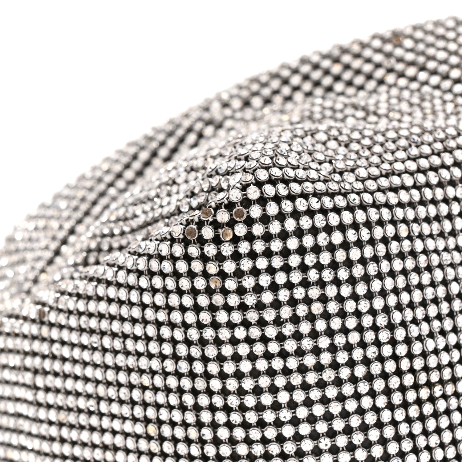 Alexander Wang Mesh Crystal Rhinestone Mini Scrunchie Clutch Black Silver 11 of 13