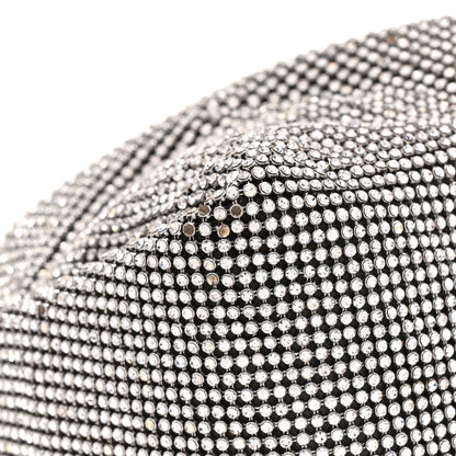 Alexander Wang Mesh Crystal Rhinestone Mini Scrunchie Clutch Black Silver 11 of 13
