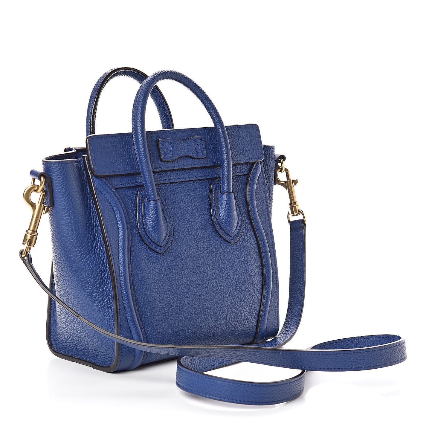 Drummed Calfskin Nano Luggage Indigo