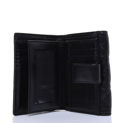 Christian Dior Lambskin Cannage Lady Dior Compact Wallet Black 6 of 12