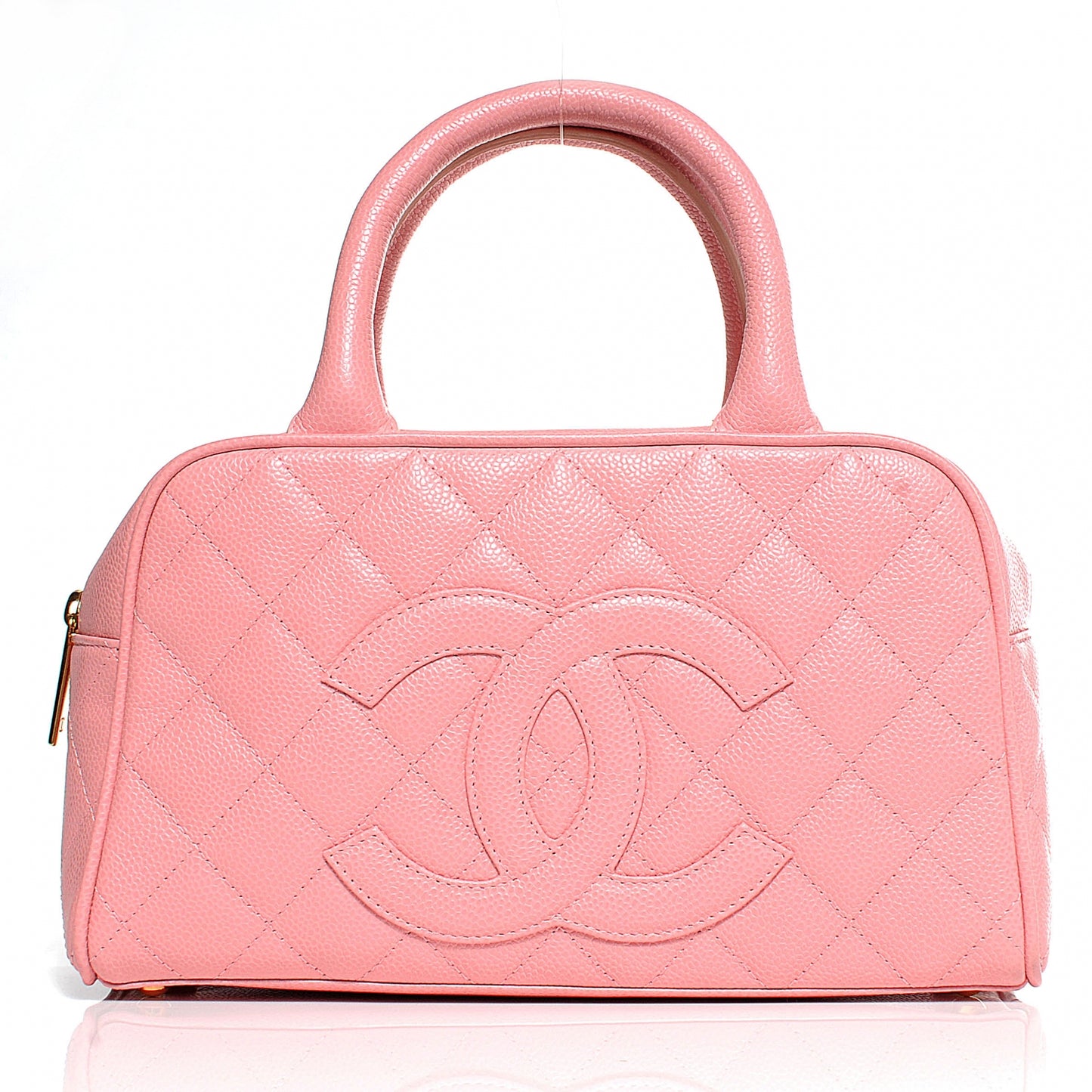Caviar Quilted Small Bowler Pink