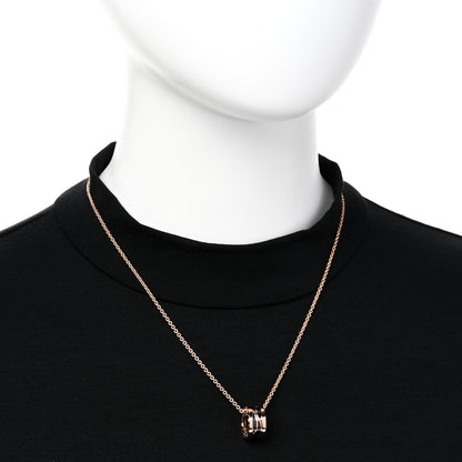 Bulgari 18K Rose Gold Ceramic B.Zero1 Legends Pendant Necklace Black 2 of 7