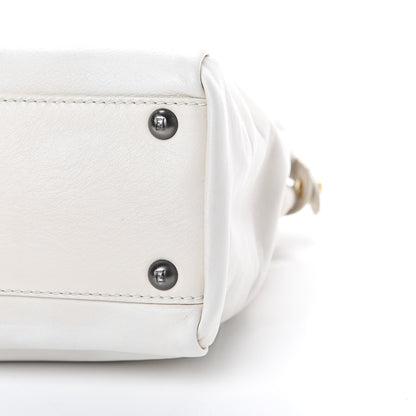 Fendi Vitello Suede Medium Peekaboo Iconic Satchel White 10 of 12