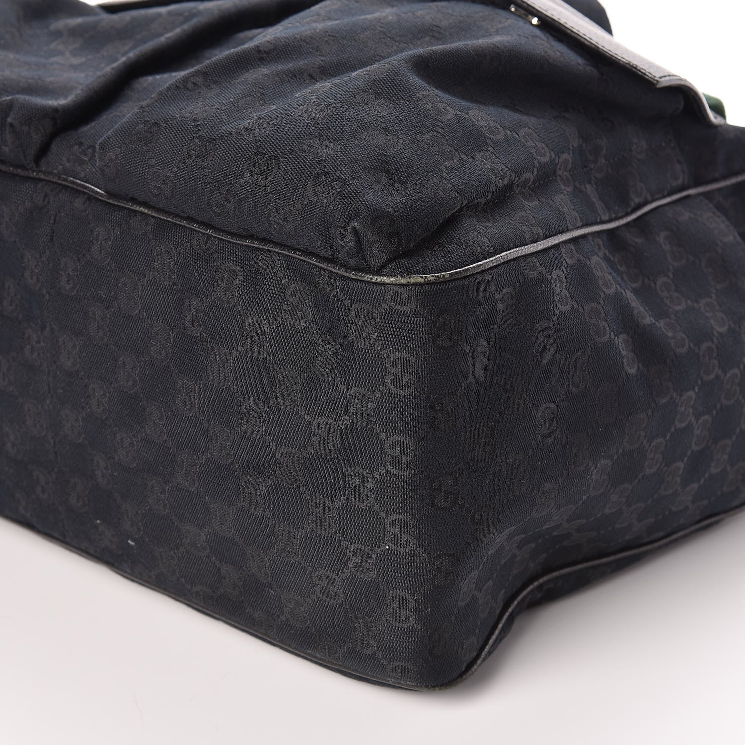 Gucci GG Monogram Medium Web Handle Double Pocket Tote Black 12 of 16