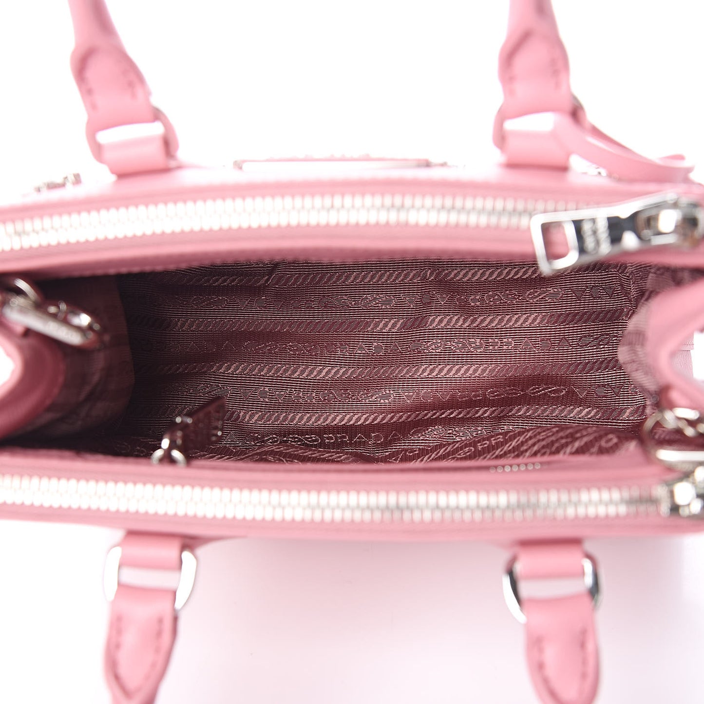 Saffiano Lux Crystal Micro Galleria Double Zip Tote Petalo