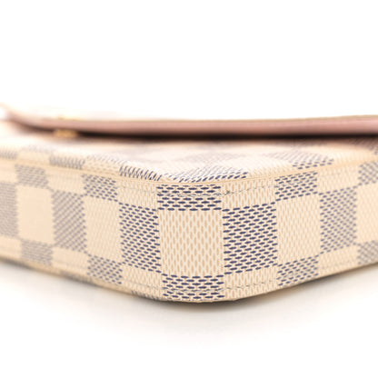 Louis Vuitton Damier Azur Pochette Felicie Chain Wallet Rose Ballerine 11 of 11