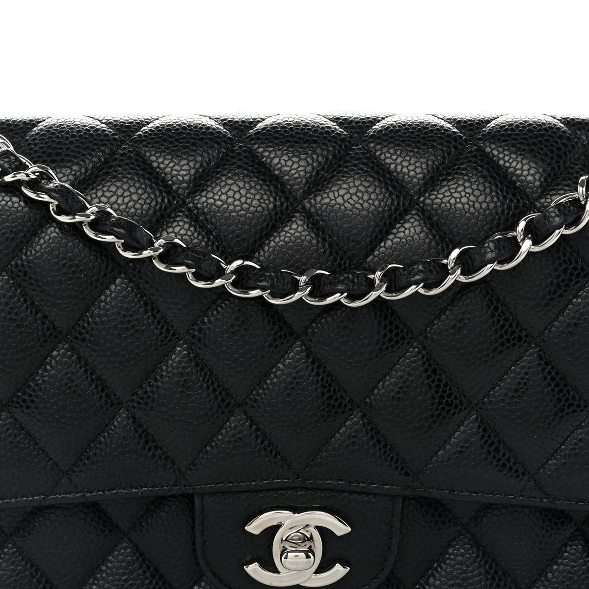 Chanel Caviar Quilted Medium Double Flap Black 7 of 11