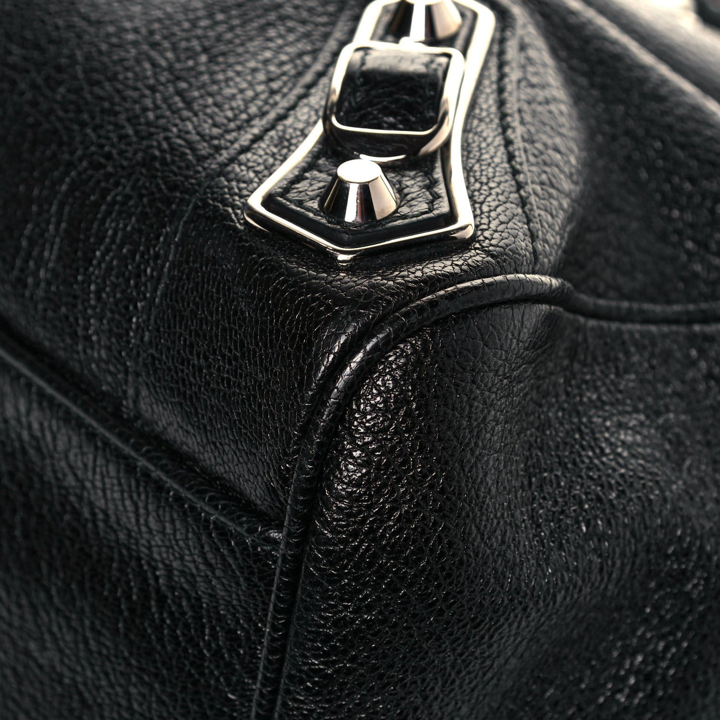 Chevre Silver Metallic Edge Hardware Velo Black