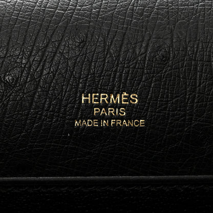 Hermes Ostrich Mini Sac Roulis Black 6 of 10