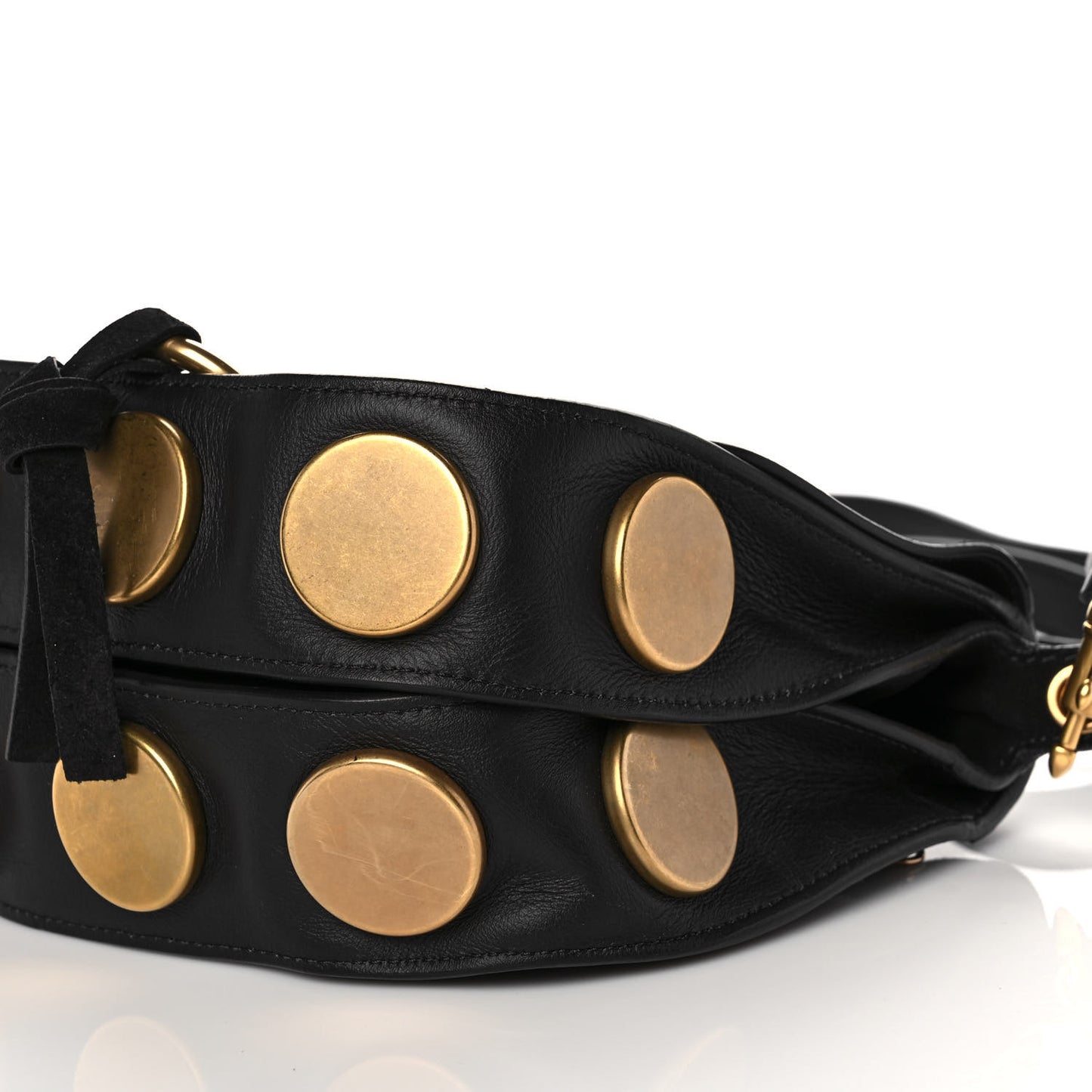 Suede Smooth Calfskin Medium Kurtis Shoulder Bag Black