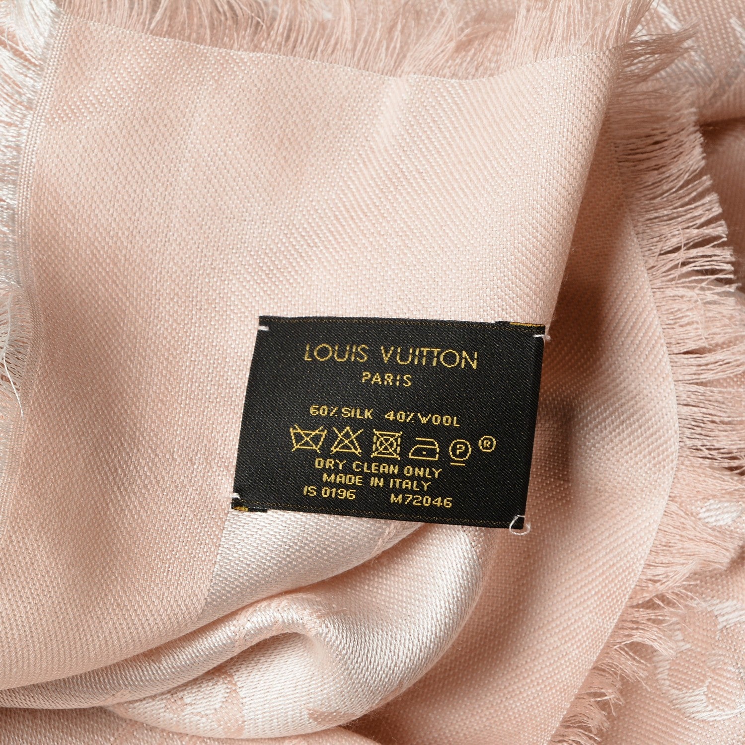 Louis Vuitton Silk Wool Monogram Denim Shawl Pink 5 of 5