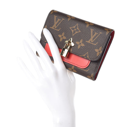 Louis Vuitton Monogram Flower Lock Compact Wallet Coquelicot 2 of 7