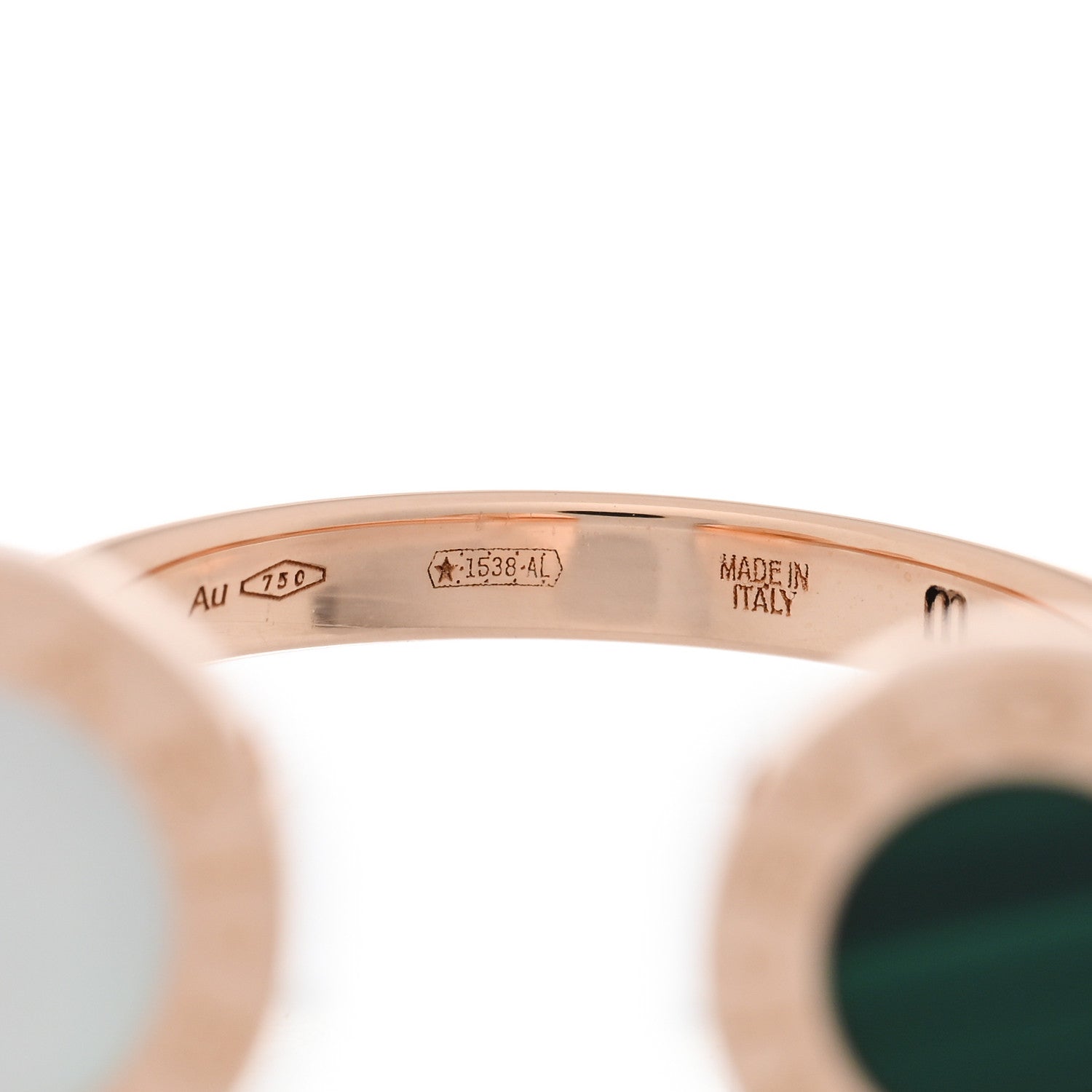Bulgari 18K Rose Gold Malachite Mother of Pearl Lapis Lazuli Between the Fingers Ring M 4 of 5
