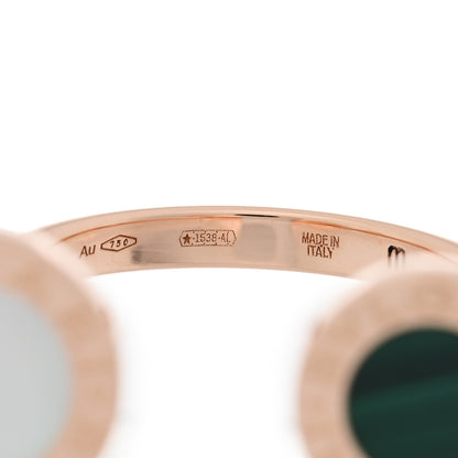 Bulgari 18K Rose Gold Malachite Mother of Pearl Lapis Lazuli Between the Fingers Ring M 4 of 5