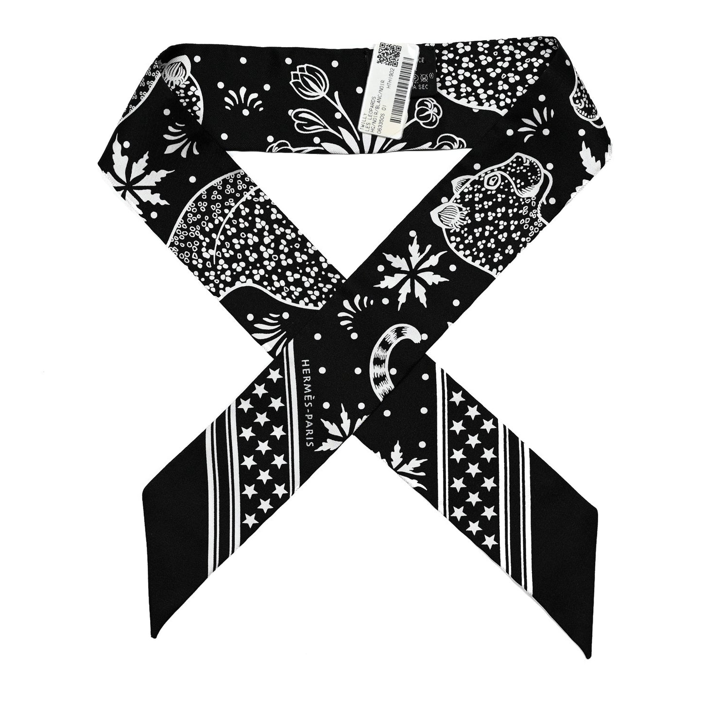 Silk Les Leopards Twilly Black White