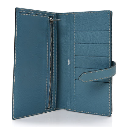 Hermes Epsom Bearn Gusset Wallet Blue Jean 4 of 5