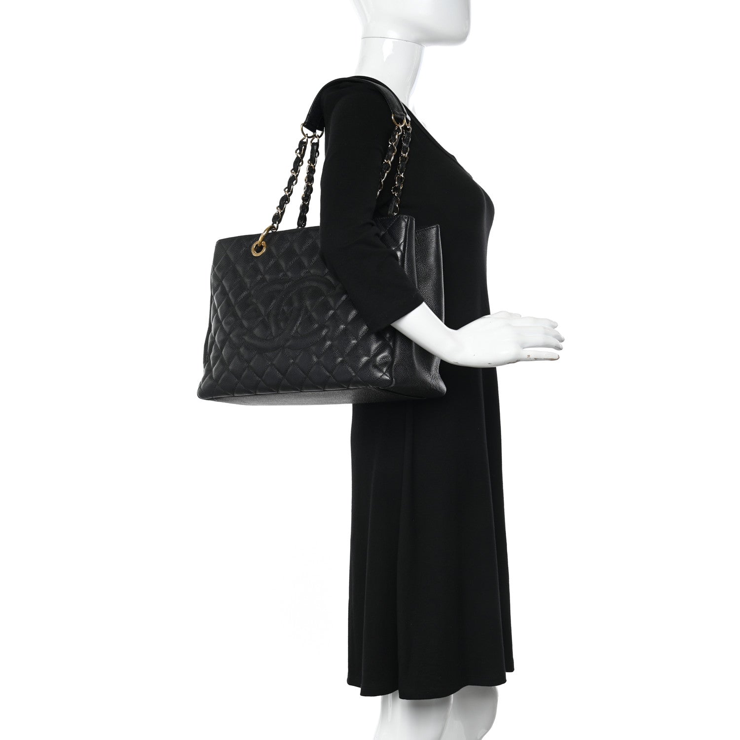 Chanel Caviar Quilted Grand Shopping Tote GST Black 2 of 11