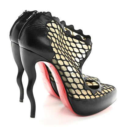 Christian Louboutin Nappa Violet 120 Mesh Ankle Boots 37 Black 5 of 13