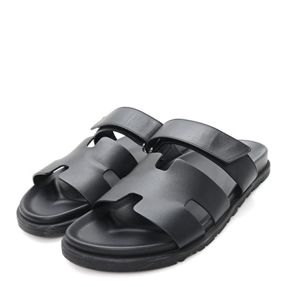 Hermes Calfskin Womens Chypre Sandals 41 Black 4 of 10