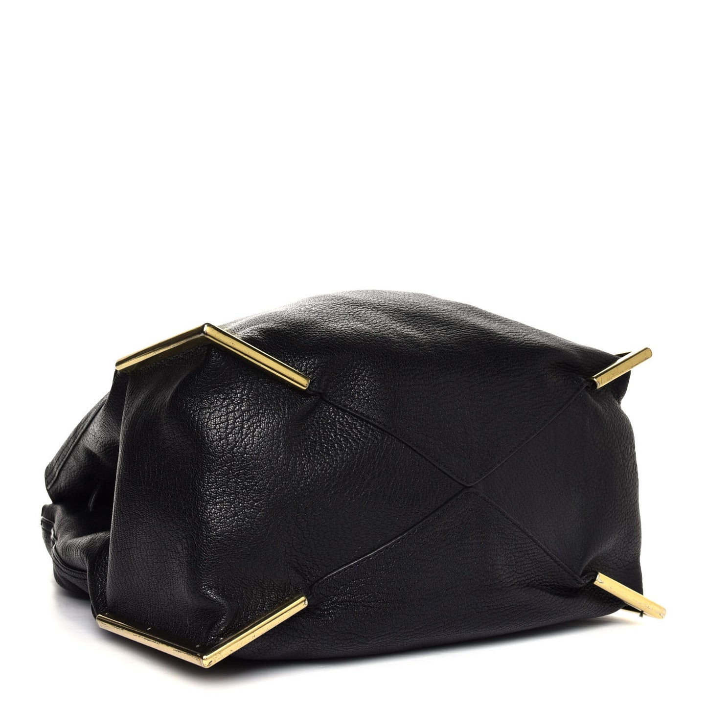 Calfskin Scout Drawstring Hobo Black