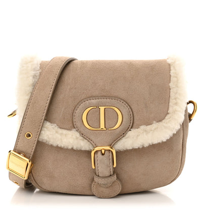 Christian Dior Suede Shearling Small Bobby Flap Beige 1 of 11