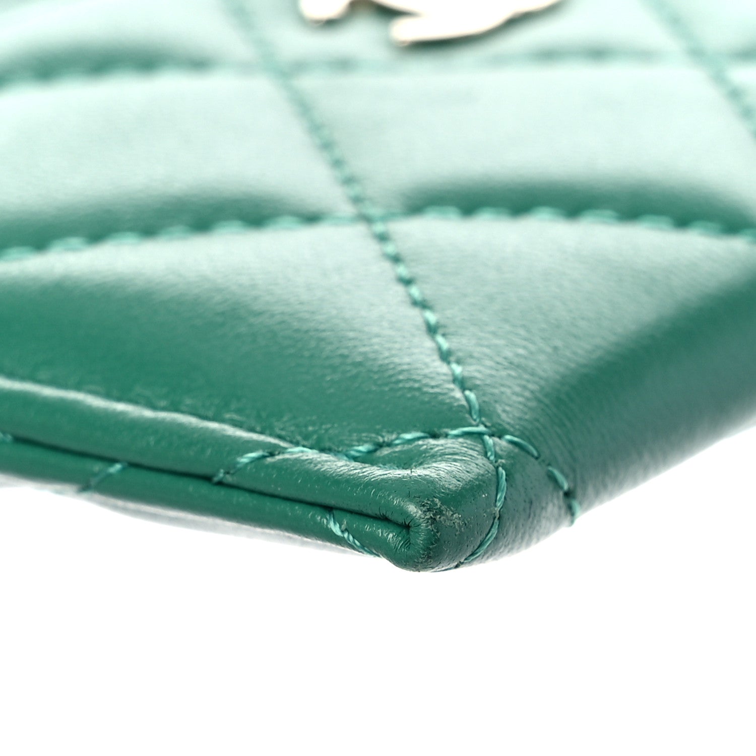 Chanel Lambskin Quilted Card Holder Green 9 of 13