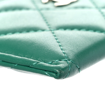 Chanel Lambskin Quilted Card Holder Green 9 of 13