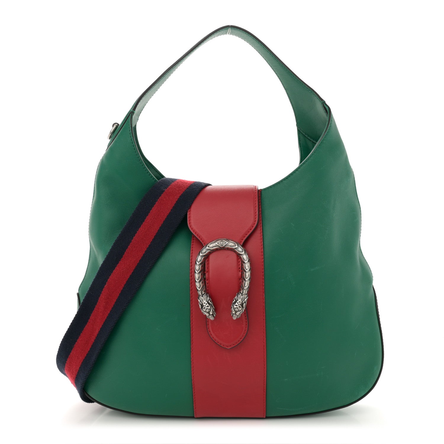 Gucci Calfskin Web Stripe Medium Dionysus Hobo Emerald 1 of 16
