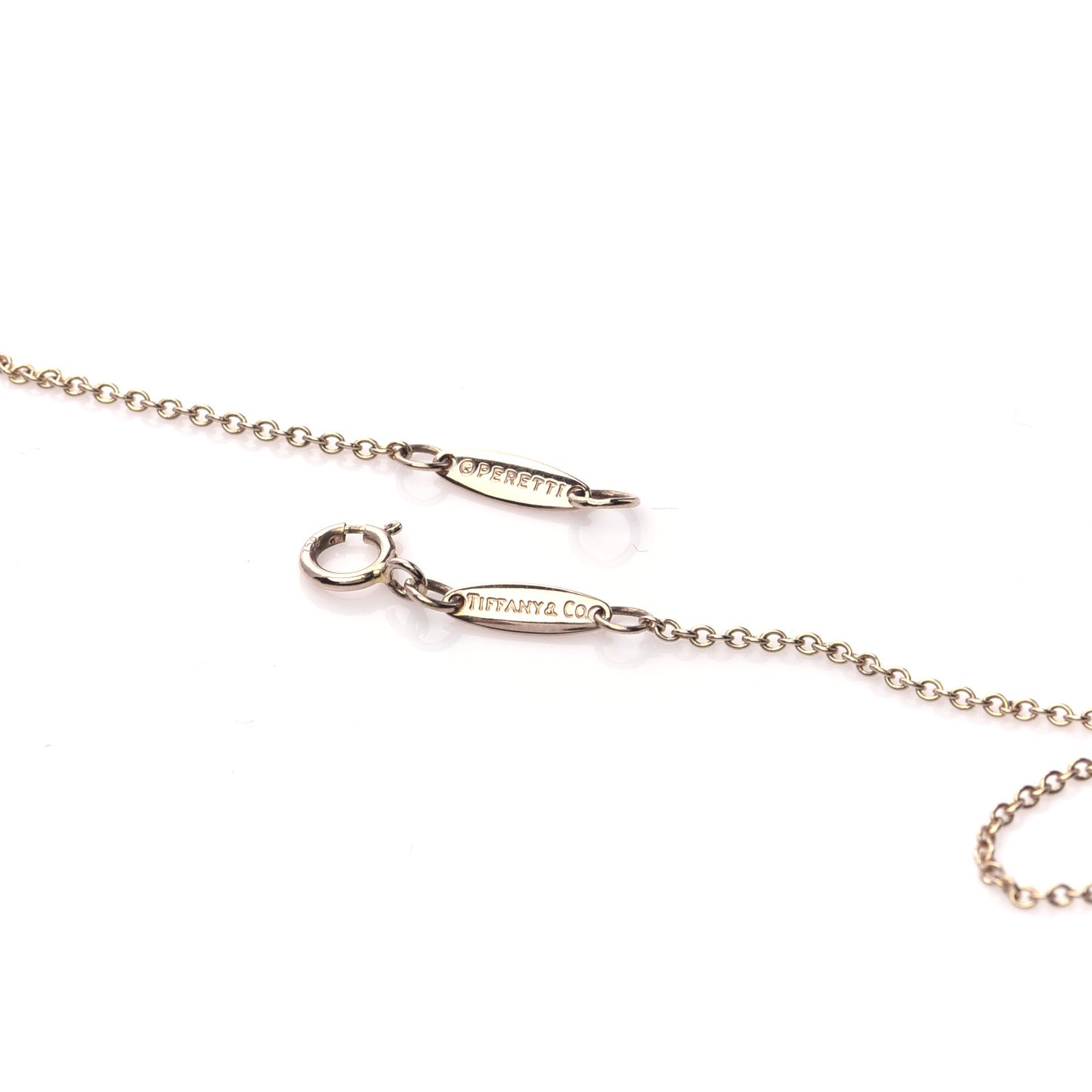 18K Rose Gold Diamond .03ct Elsa Peretti Diamonds by the Yard Pendant Necklace