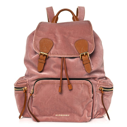 Burberry Velvet Large Rucksack Backpack Ash Pink 1 of 16