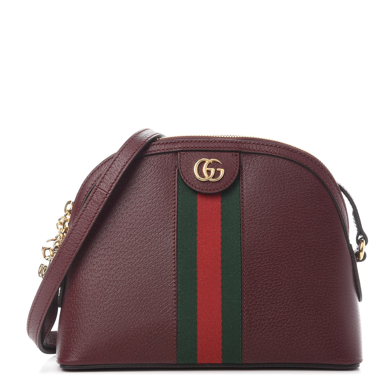 Gucci Textured Calfskin Web Small Ophidia Dome Shoulder Bag Vintage Bordeaux 1 of 9