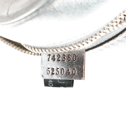 Gucci Metallic Sakai Be Green Calfskin Diagonal Stitched Small Blondie Shoulder Bag Silver 7 of 13