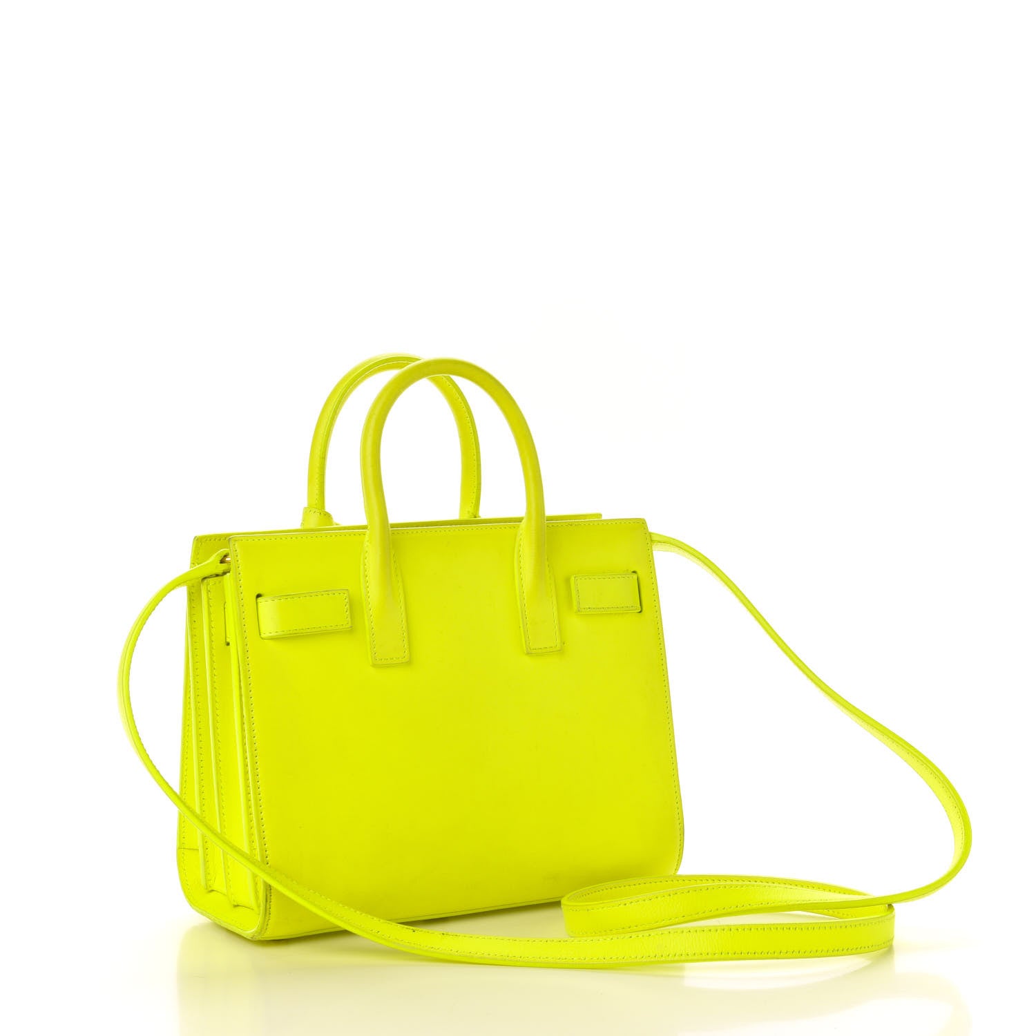 Saint Laurent Calfskin Nano Sac De Jour Neon Yellow 3 of 12