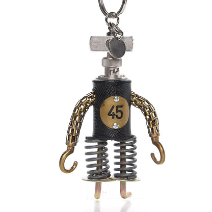 Prada Saffiano Robot Edward Hook Trick Keychain Black 3 of 6