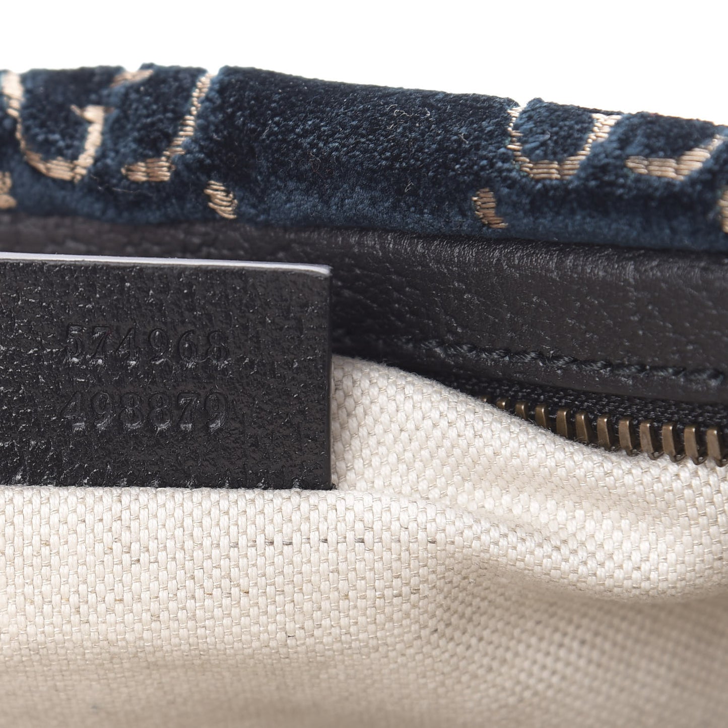 Velvet GG Monogram Web Belt Bag Blue Beige