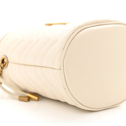 Gucci Calfskin Matelasse Mini GG Marmont 2.0 Bucket Bag White 9 of 10