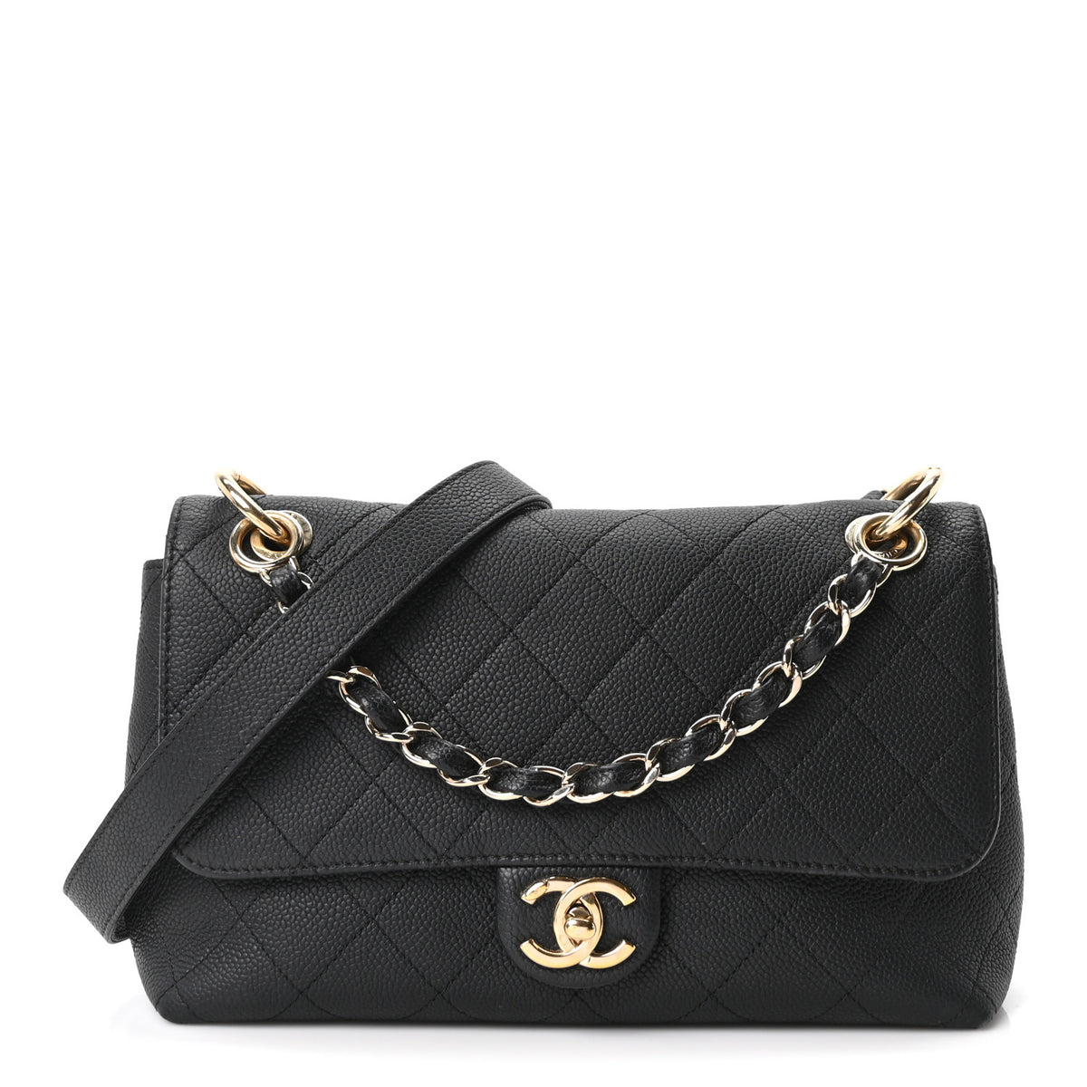 Caviar Quilted City Walk Flap Black