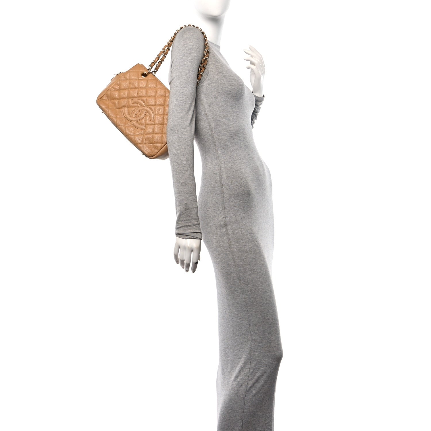 Chanel Caviar Quilted Petit Timeless Tote PTT Dark Beige 2 of 11