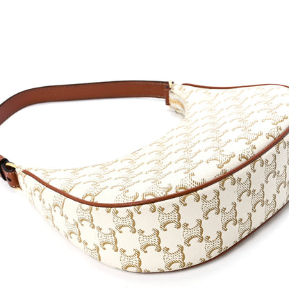 Celine Canvas Calfskin Ava Triomphe Shoulder Bag White 11 of 12