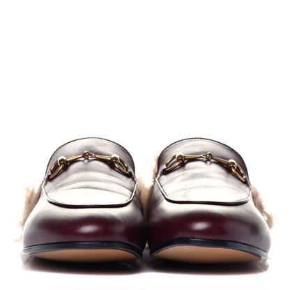 Gucci Malaga Kid Fur Womens Princetown Slippers 39 Vintage Bordeaux 2 of 9