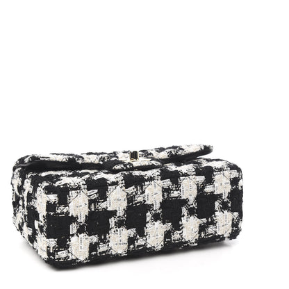 Chanel Tweed Quilted Mini Rectangular Flap Black Ecru White 4 of 10