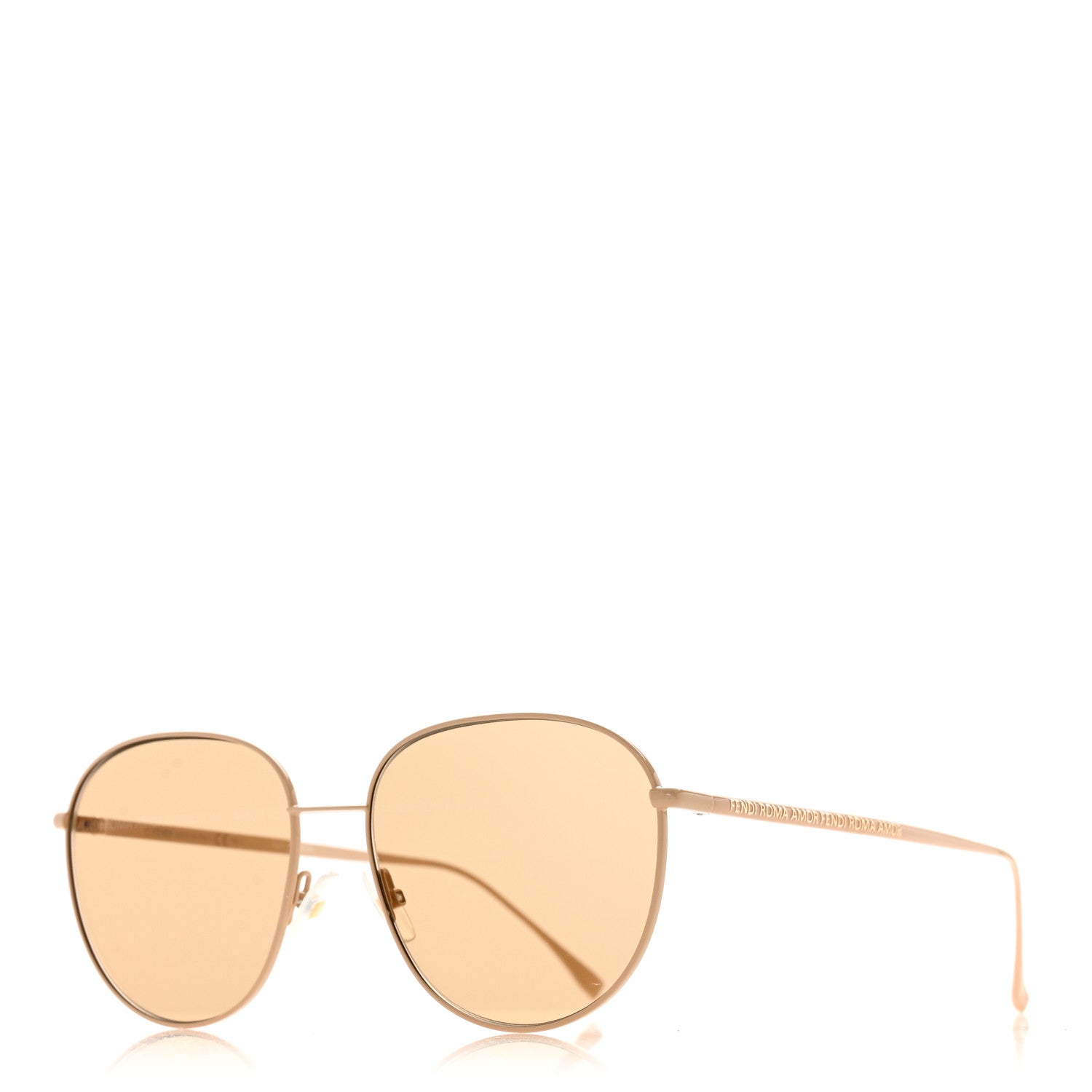 Fendi Metal Aviator Sunglasses FF 0379/G/S Gold 1 of 9