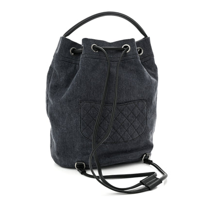 Chanel Denim Drawstring Backpack Blue 3 of 10