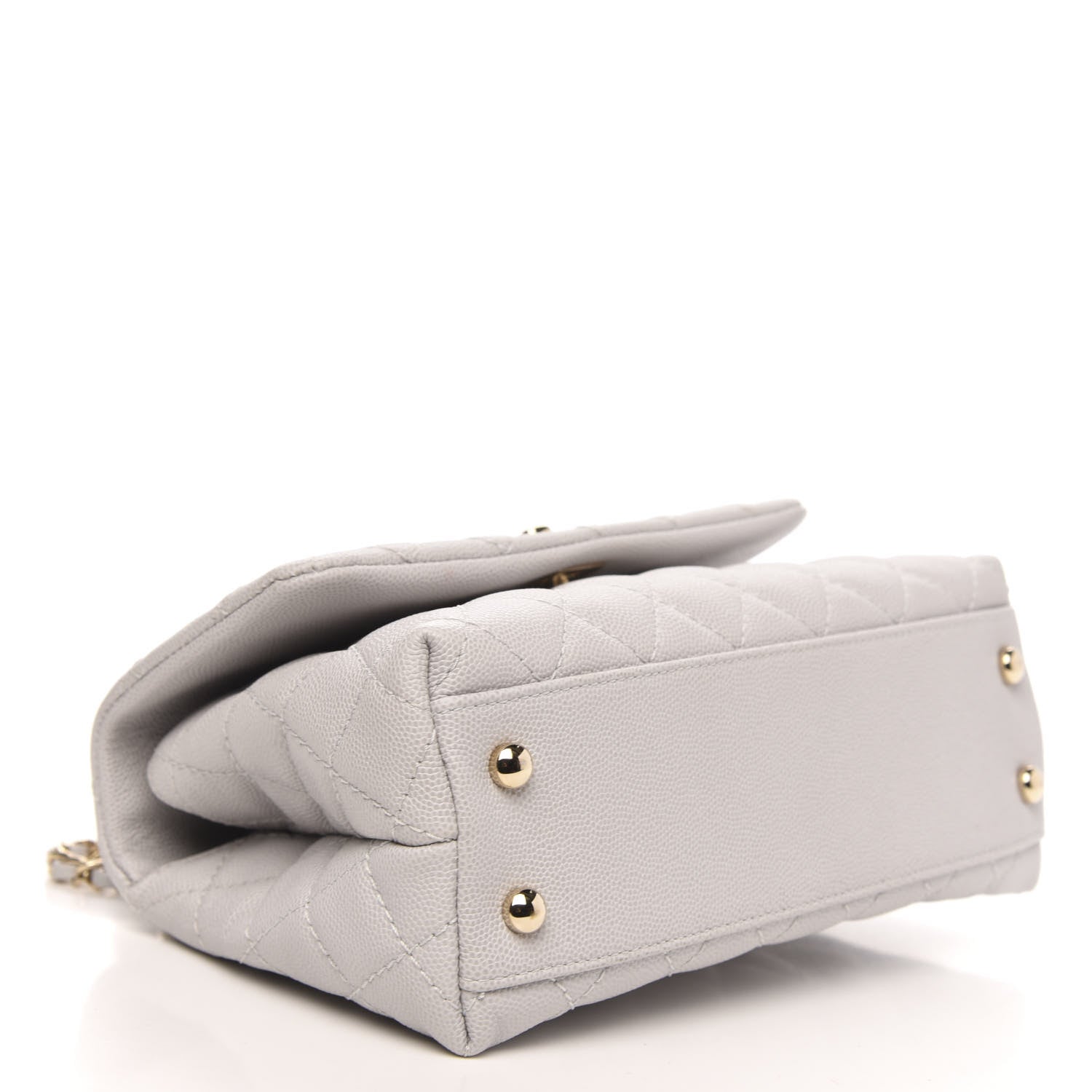 Chanel Caviar Quilted Mini Coco Handle Flap Light Grey 4 of 10