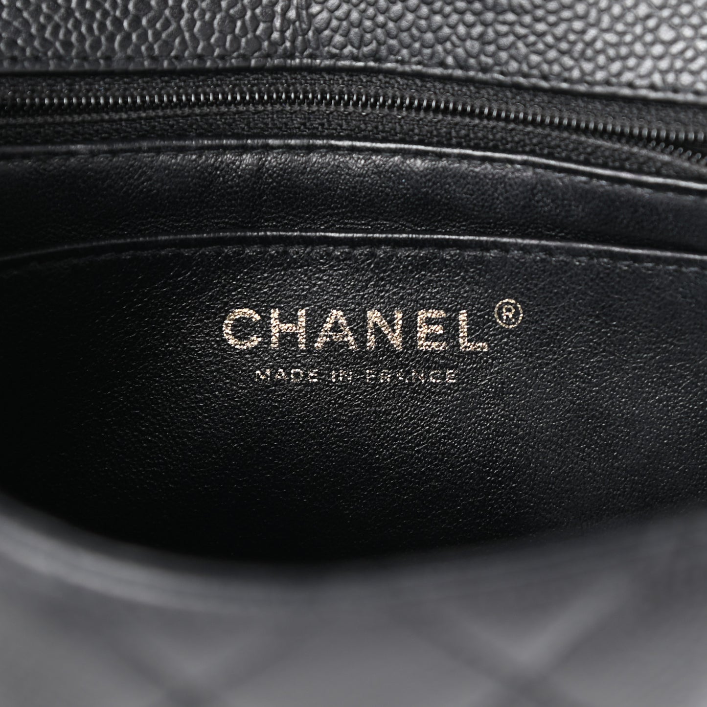Caviar Quilted Mini Square Flap Black